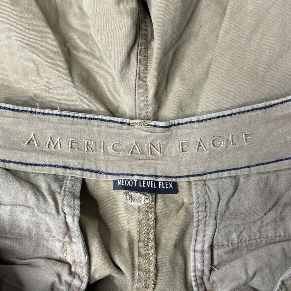 American Eagle Shorts Men 30 Tan Chino Classic Neutral Casual Preppy Streetwear - Picture 3 of 5